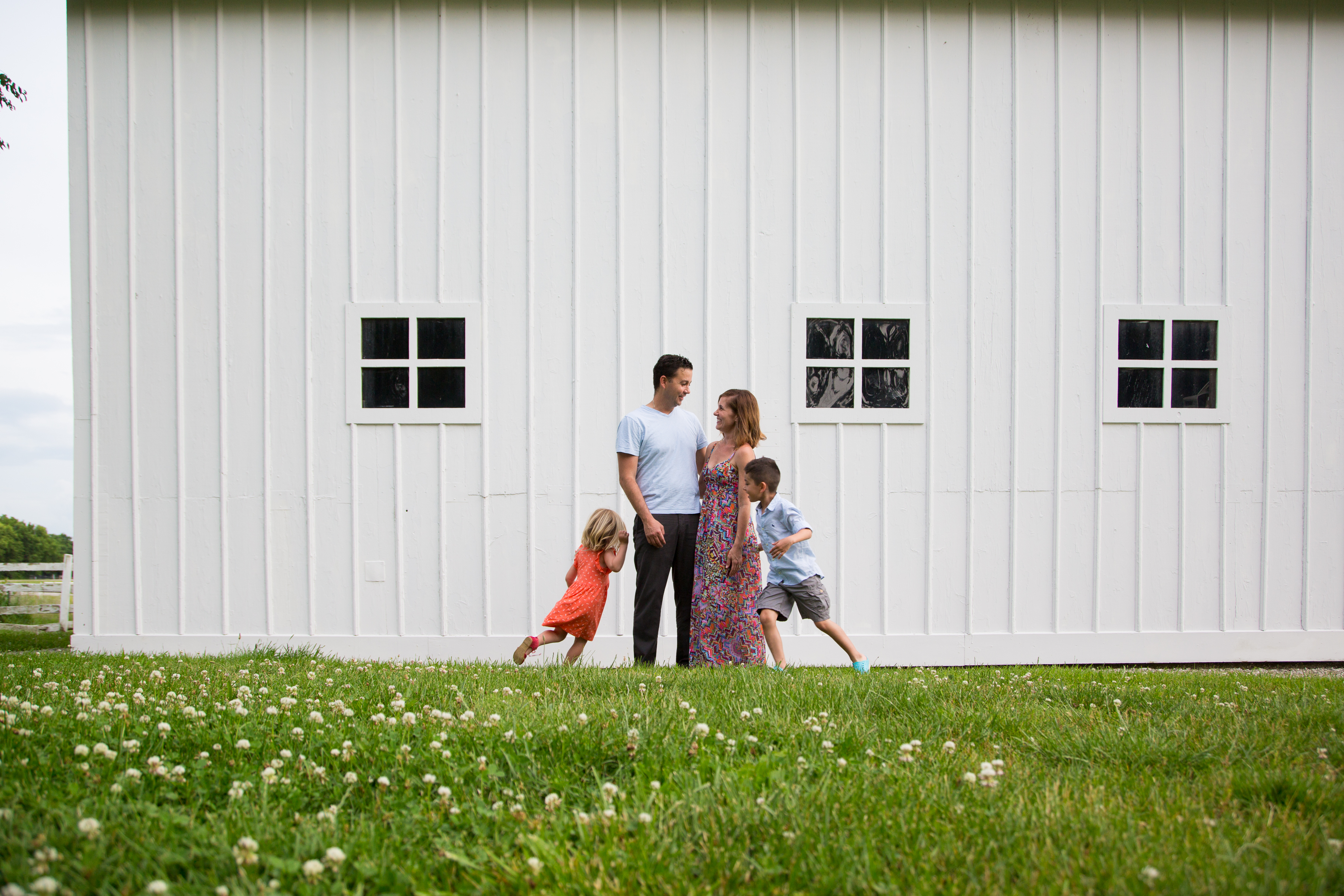 family photography in the country with a barn
